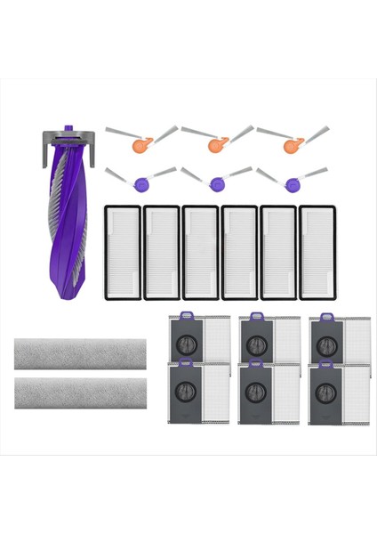Narwal Flow Için Uyumlu Yedek Parça Aksesuarları Ana Yan Fırça Hepa Filtre Paspas Bezi Toz Torbası (Yurt Dışından)