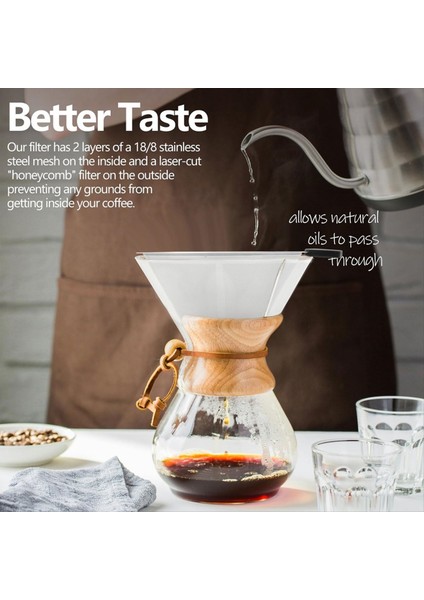 Chemex (6 8 10 Cup) ve Hario V60 02 ve 03 Damlatıcılarla Uyumlu 2&#39 Li Paket Kahve Filtreleri Kahve Filtrelerinin Üzerine Dökün (Yurt Dışından) fırsatları