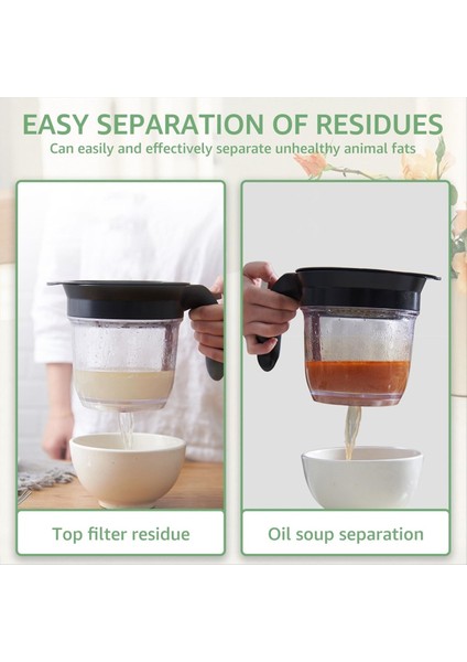 Alttan Serbest Bırakılan Yağ Süzgeçli Yağ Ayırıcı Sos Ayırıcı 4 BARDAK/1000ML Sos Sosları ve Diğer Sıvılar Için Siyah (Yurt Dışından) fırsatları