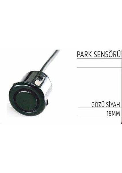 Park Sensörü Gözü 1 Adet- 18.5mm Siyah Ara Jaklı Model Uyumlu fiyatları