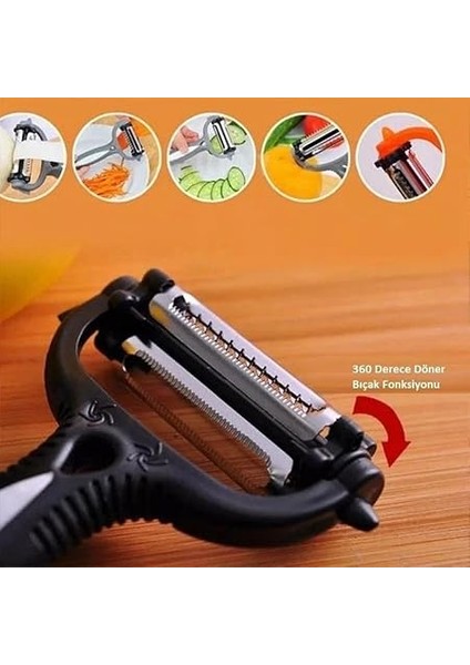 1 Arada Mutfak Soyacağı, Çok Fonksiyonlu Sebze Meyve Soyucu, Döner Başlıklı, 15X8X2 cm fırsatları