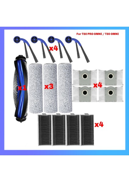 Ecovacs Için T80 Pro OMNI/T80 Omnı Robot Vakum Yedek Ana Silindir Paspas Bezi Yan Fırça Toz Torbası Hepa Filtre (Yurt Dışından) fırsatları
