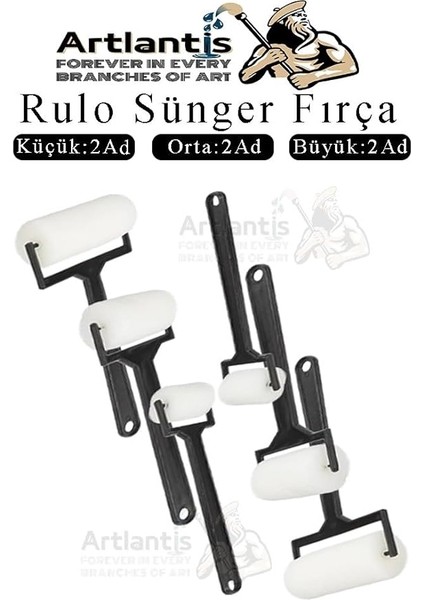 Rulo Fırça 6 Lı 1 Paket Siyah Plastik Saplı Boyama Süngeri Sanatsal Sünger Boya Fırçası Parmak Guaj Akrilik Boya fiyatları