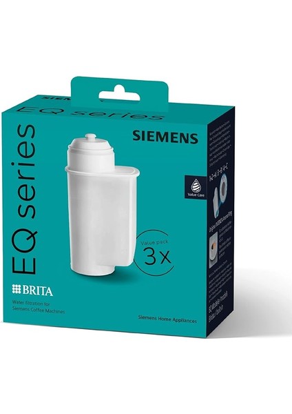 Brita Intenza TZ70033A Su Filtresi, 3 Adet, Suyun Kireç Miktarını Azaltır, Eq Serisi Tam Otomatik Kahve Makineleri ve Ankastre Tam Otomatik Makineler Için Uygundur