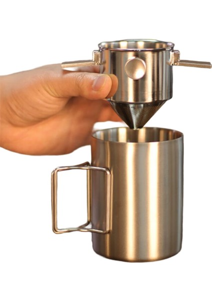 Paslanmaz Çelik Asılı Kulak Kahve Filtreli Fincan Taşınabilir El Yıkama Filtresi Filtre Kağıdı Filtresiz Huni Kahve Eşyaları (Yurt Dışından)