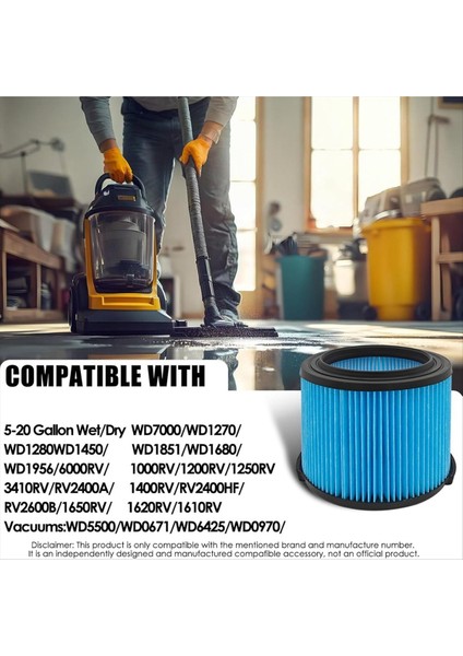 Ridgid 4 Galon Shop Vaccum 26643 Ince Toz Filtresi Için 4 Paket VF3500 Yedek Filtre WD40700 WD30500&#39 Ün Yerini Alır (Yurt Dışından) fırsatları