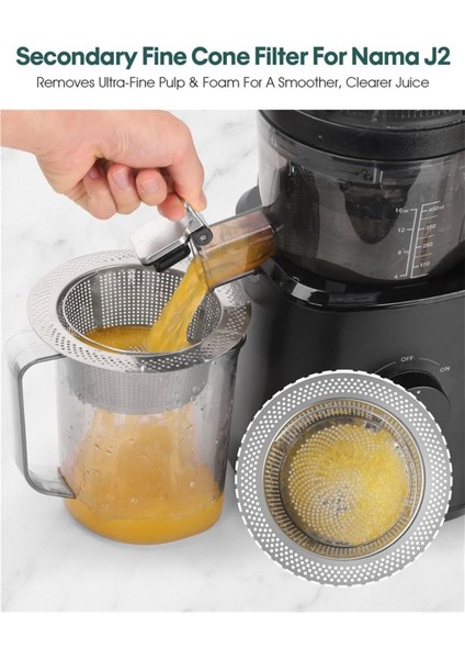 Nama J2 Soğuk Pres Meyve Sıkacağı Için Kağıt Hamuru Süzgeci Nama J2 Meyve Sıkacağı Ikincil Ince Filtre Aksesuarları (Yurt Dışından) modelleri