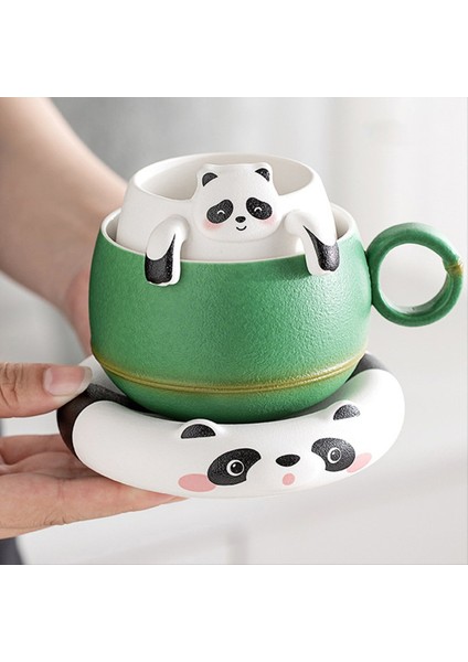 Bambu Panda Filtre Çay Ayırıcı Fincan Japon Çay Demlik ile Kupa Ev Çay Makinesi Ofis Su Bardağı Çay Seti (Yurt Dışından) indirimleri