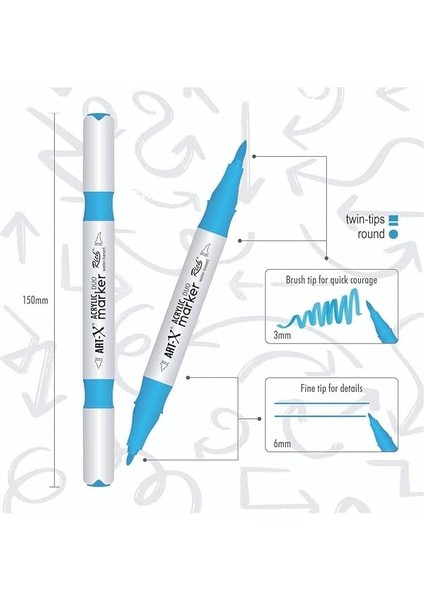 Art-X Akrilik Marker Çift Taraflı Profesyonel Kalem Seti 12 Li 8682374180575 fırsatları