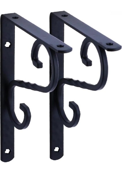 Raf Altı Raf Tutucu Ayak Ferforje Siyah 150X110 mm 2 Adet