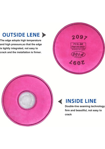 40 Adet 2097 P-100 Partikül Filtresi Pamuk Kartuş Aktif Karbon Katmanlı 6000 7000 FF-400 Serisi Solunum Cihazı Için (Yurt Dışından) modelleri