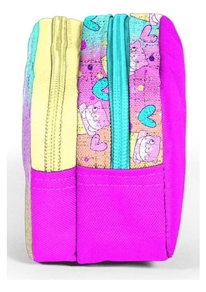 High Renkli Dondurmalı Kedi Iki Bölmeli Kalem Çantası - Kız Çocuk fiyatları