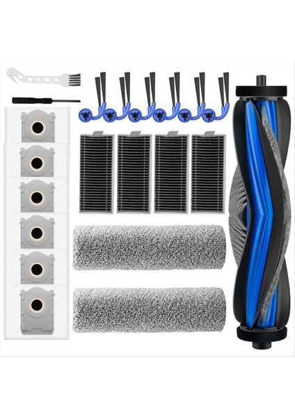 21 Adet Ecovacs Deebot X9 Pro Omni/x9 Pro Robotik Elektrikli Süpürge Parçaları Ana Yan Fırça Paspas Rulosu Filtre Toz Torbası (Yurt Dışından) modelleri