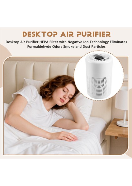 Negatif Iyon Teknolojisine Sahip Masaüstü Hava Temizleme Cihazı Hepa Filtresi Formaldehit Kokularını Duman ve Toz Parçacıklarını Ortadan Kaldırır (Yurt Dışından) fırsatları