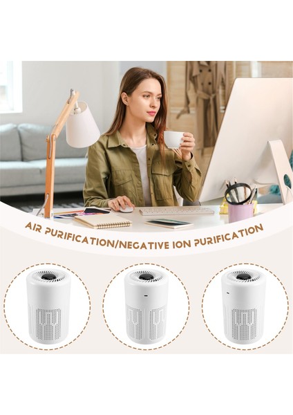Negatif Iyon Teknolojisine Sahip Masaüstü Hava Temizleme Cihazı Hepa Filtresi Formaldehit Kokularını Duman ve Toz Parçacıklarını Ortadan Kaldırır (Yurt Dışından) indirimleri
