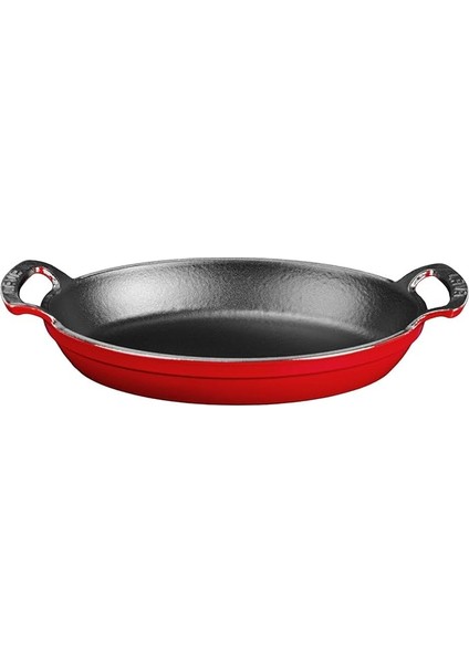 Metal Oval Kuplu Döküm Tava 27X20, Kırmızı