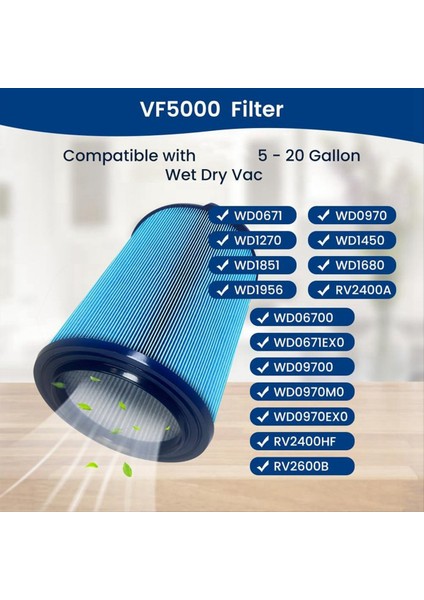 Ridgid Shop Vac Için VF5000 Filtre 5-20 Galon WD1450/WD0970/WD1270 Islak Kuru Vakum Için Yedek 3 Katmanlı Filtreler 2 Paket (Yurt Dışından) fırsatları