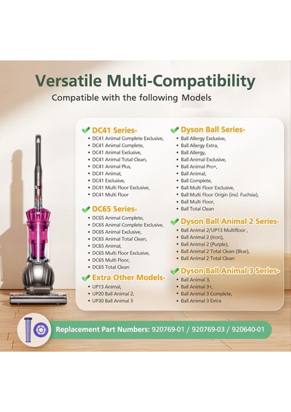 Dyson DC41 DC65 DC66 UP13 UP20 UP30 2 Paket Sonrası Filtreler ve 2 Paket Ön Filtre Yedek Parçaları Için Filtrelerin Değiştirilmesi (Yurt Dışından) modelleri
