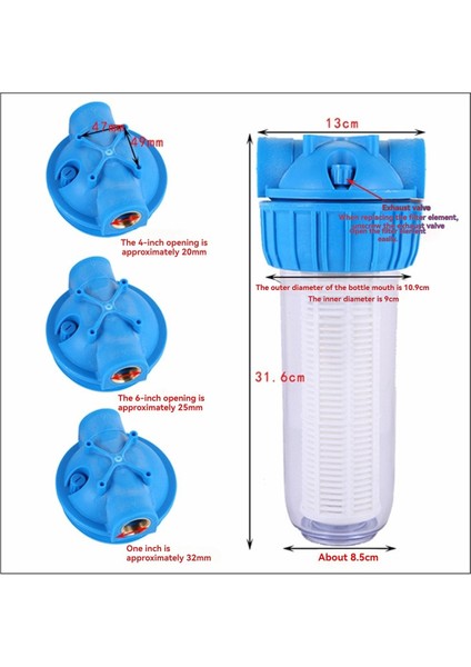 Ev Su Arıtma Ön Filtre Şişesi 1in Bakır Konu Arayüzü Şeffaf Filtre Şişesi Boru Hattı 1in (Yurt Dışından) fiyatları