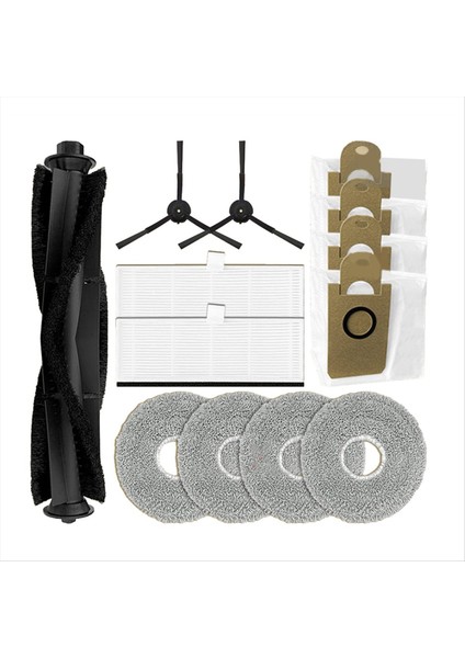 Proscenic M9 Için Uyumlu Yedek Ana Yan Fırça Hepa Filtre Paspas Pedi Toz Torbası Yedek Parça (Yurt Dışından)