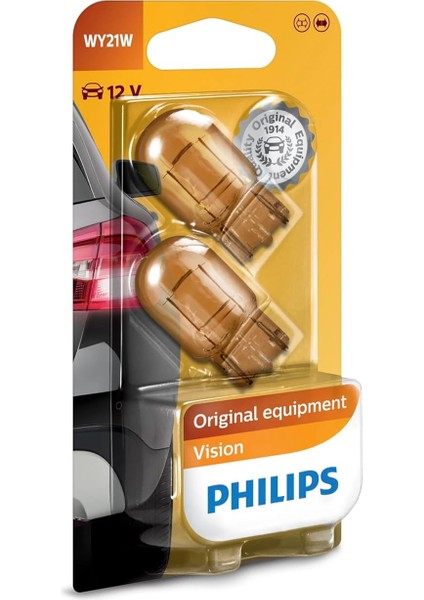 T20 WY21W Amber Turuncu Vision, 12V, Orijinal Ekipman Sinyal Ampulü, 2'li Paket