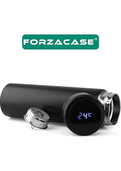 Paslanmaz Çelik Dijital Termometreli 500 ml Sıcak Soğuk Tutan Çay Kahve Su Termosu - FC045 (Siyah) fiyatları