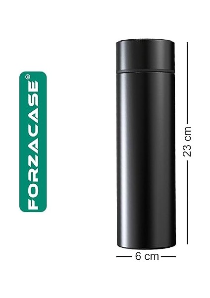 Paslanmaz Çelik Dijital Termometreli 500 ml Sıcak Soğuk Tutan Çay Kahve Su Termosu - FC045 (Siyah) indirimleri