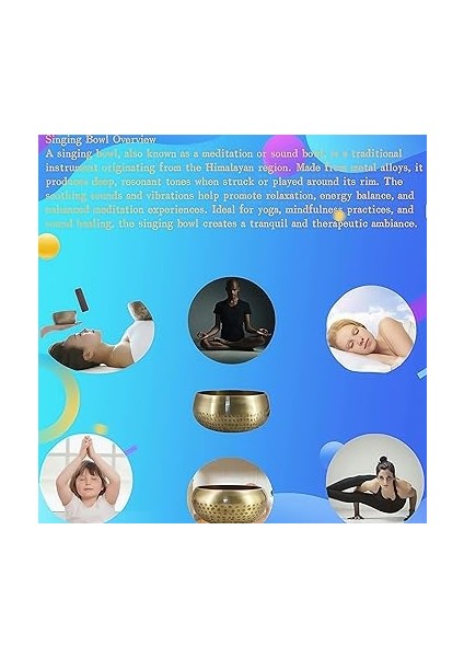 Bless Tibet Şarkı Kase Seti - Yeni Başlayanlar Için Oynaması Kolay - Otantik El Yapımı Farkındalık Meditasyonu Bütünsel Ses (Altın-8 Cm/3 Inç) modelleri