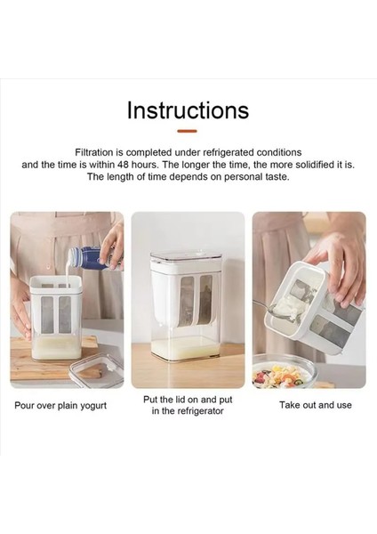 2x 1100ML Yoğurt Filtresi ve Süzgeç Ince Örgü Şeffaf Kutu Ev Yapımı Elek Peynir Nem Ayırıcı Makinesi (Yurt Dışından) modelleri