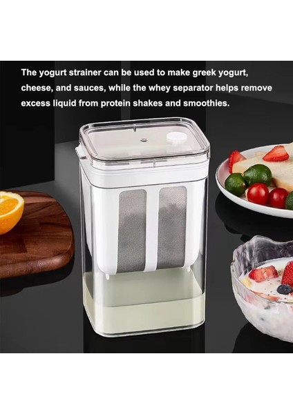 2x 1100ML Yoğurt Filtresi ve Süzgeç Ince Örgü Şeffaf Kutu Ev Yapımı Elek Peynir Nem Ayırıcı Makinesi (Yurt Dışından) fırsatları