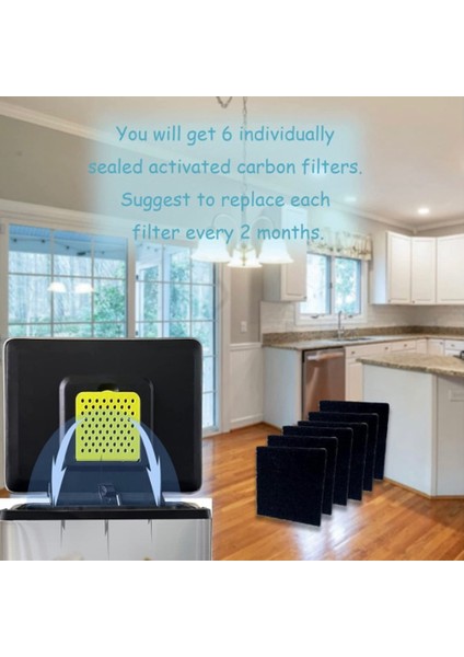 Ev Çöp Kutusu Kömür Filtre Pad Koku Koku Koku Filtresini Kaldır Mutfak Çöpü Pamuk Kırındırabilir (Yurt Dışından) fiyatları