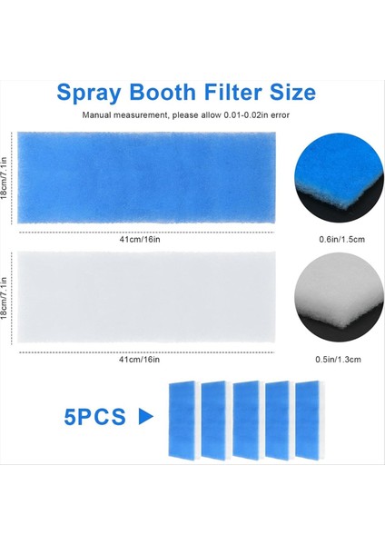 Airbrush Püskürtme Kabini Filtresi Boya Püskürtme Kabini Hava Filtresi Taşınabilir Hobi Airbrush Püskürtme Davlumbaz Kabini Filtre Seti (16X7 Inç) (Yurt Dışından) modelleri