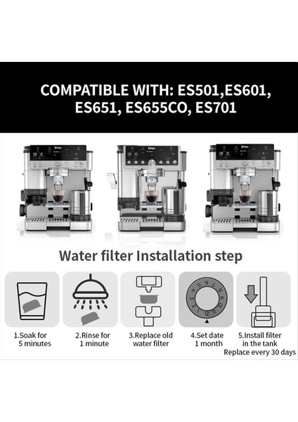 Nınja ES601 ES701 Espresso Kahve Makinesi Kahve Aktif Karbon Filtre Için Yedek Kömür Su Filtreleri 12 Adet (Yurt Dışından) indirimleri