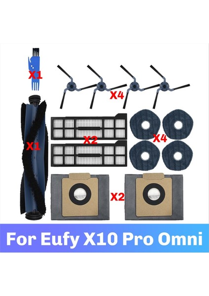 Eufy X10 Pro Omni Robot Vakum Yedek Parçaları Ana Yan Fırçalar Paspas Bezleri Hepa Filtreler Toz Torbaları Aksesuarları Için Uygundur (Yurt Dışından) fırsatları
