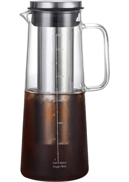 Hava Geçirmez Soğuk Demleme Buzlu Kahve Makinesi ve Çay Demlik - 1 0l / 34OZ Çıkarılabilir Paslanmaz Çelik Filtreli Cam Sürahi (Yurt Dışından)