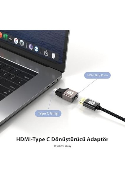 4k@60hz Type-C To HDMI Çevirici Dönüştürücü Adaptör Görüntü Aktarımı Mini Otg Tcdh0 indirimleri