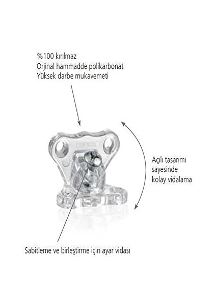 T Bağlantı Çektirme Şeffaf Plastik Köşe Birleştirme Kelebek Bağlantı (10 Adet) indirimleri