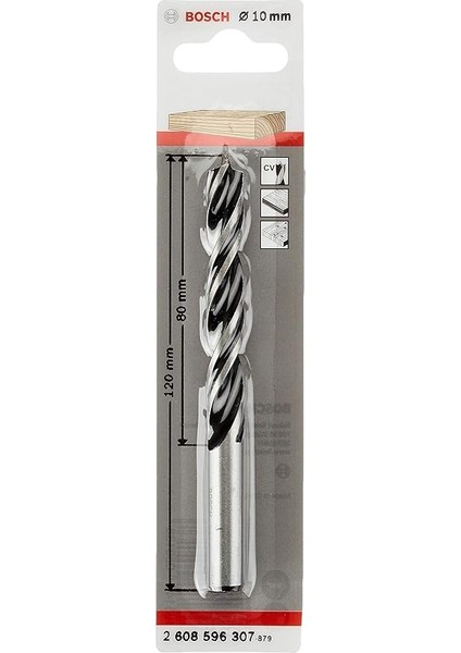 Professional Accessories Holzspiralbohrer (Für Holz, 10 x 80 x 120 Mm, Zubehör Bohrmaschine)