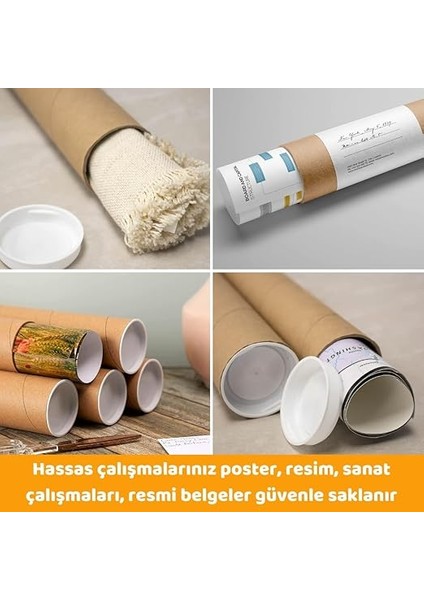 5 Adet Postüp Kapaklı Silindir Kutu Karton Rulo Gönderi Poster Afiş Harita Tüpü Gönderi Kutuları (45 Cm) modelleri