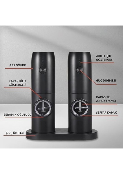 Mio Sg2 600MAH Şarj Üniteli Işıklı Tuz Karabiber Değirmeni fiyatları