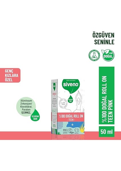 Doğal Roll-On Teen Girl Genç Kız Deodorant Ter Kokusu Önleyici Bitkisel Lekesiz Vegan 50 ml fiyatları