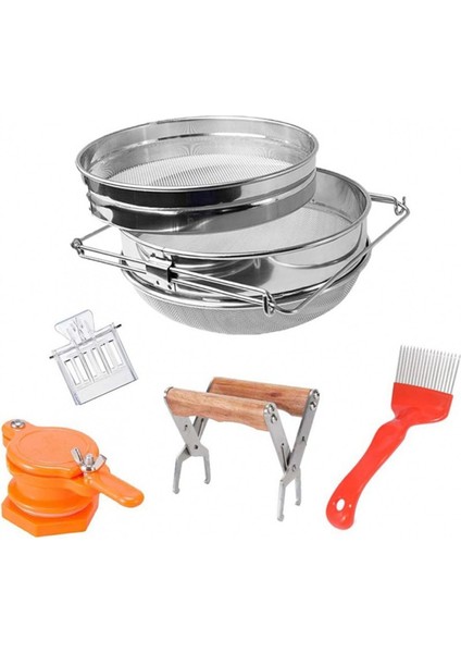 Çift Elekli Bal Hasat Seti Bal Filtreleri Süzgeç Paslanmaz Çelik 6&#39 Lı Set - Çift Elekli Bal Süzgeci (Yurt Dışından)