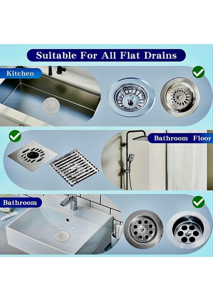 Duş Tahliyesi Saç Yakalayıcı, 2 Adet Tahliye Saç Yakalayıcı, Duş Tahliyesi Kapağı/filtre, Banyo/mutfak Lavabo Drenaj Süzgeç (Yurt Dışından) fırsatları