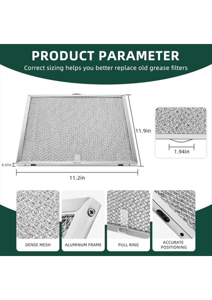 S99010316 Davlumbaz Yağ Filtresi 11-1/4 Inç x 11-3/4 Inç 99010316 Br-Oan Nu-Tone Ken-More Soba Için Yedek 2 Adet (Yurt Dışından) fiyatları