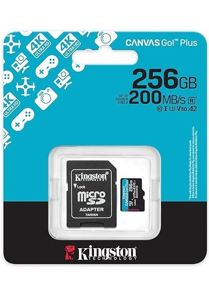 256GB Canvas Go Plus Microsd Card | Up To 200MB/S | Class 10, Uhs-I, U3, V30, A2 | SDCG4/256GB modelleri