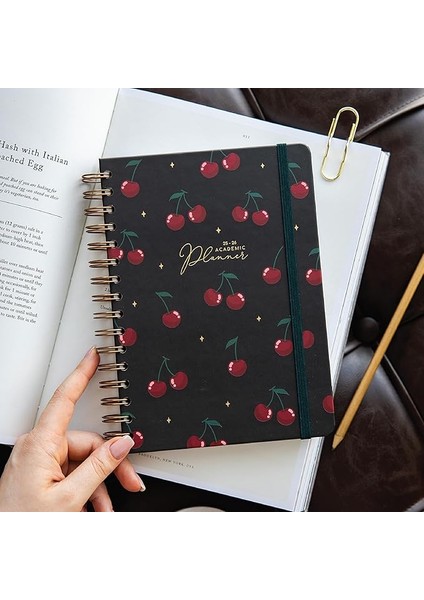 A5 Spiralli 16 Aylık Akademik Ajanda - Kiraz