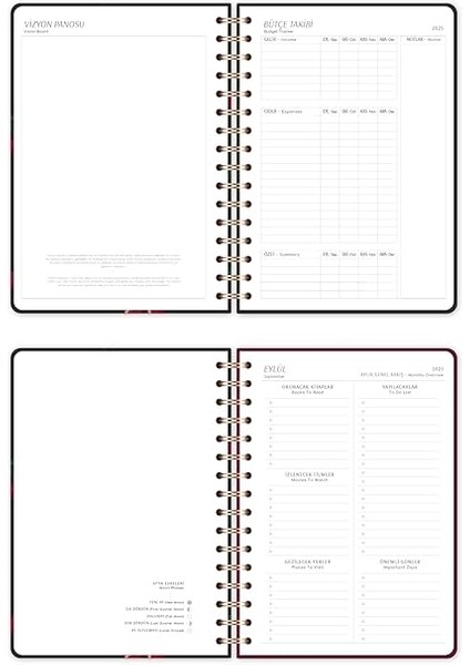 A5 Spiralli 16 Aylık Akademik Ajanda - Kiraz indirimleri