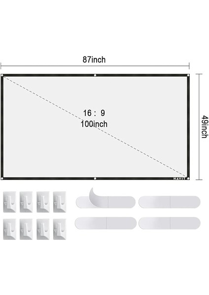 PA301 100 Inç Siyah Çerçeveli Duvar Tipi Projeksiyon Perdesi PA301 fiyatları