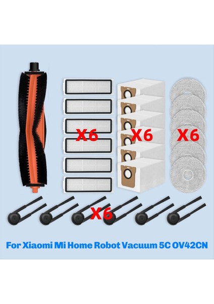 Xiaomi Mijia Robot Vakum 5c OV42CN Yedek Parça Ana Yan Fırça Hepa Filtre Paspas Bezi Toz Torbası Aksesuarları (Yurt Dışından) fırsatları