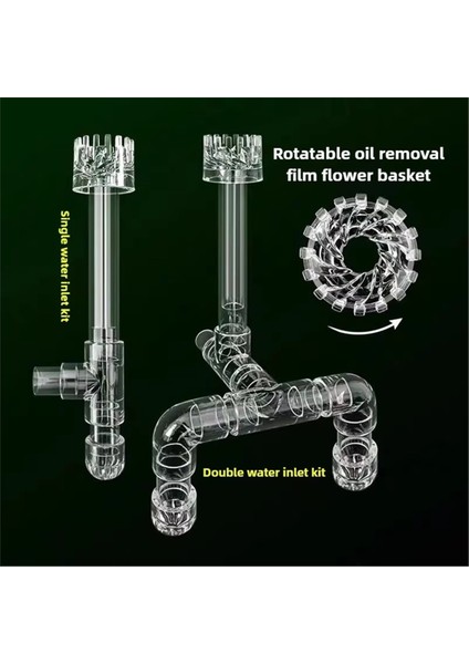 Şeffaf Akvaryum Skimmer Akrilik Zambak Boru Spinsurface Giriş Çıkış Su Tesisi Tank Filtresi Temizleme Balık Tankı B (Yurt Dışından) fırsatları